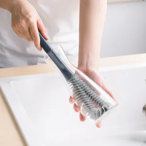 Huishouden Lange Handvat Kopjesborstel Nylon Reinigingsborstel Voor Babyflesjes Waterflessen Keuken Reininging Gereedschap Hangend Ontwerp