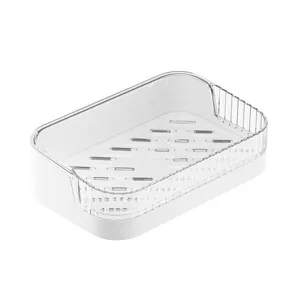 Porte-savon en plastique transparent égouttoir étagère de rangement pour salle de bain
