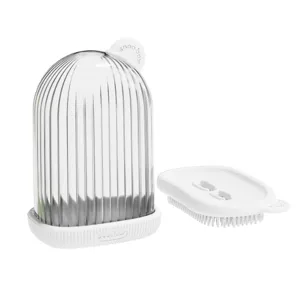 Porte-Savon De Voyage Portable En Plastique Avec Couvercle Et Égouttage Double Couche Pour Salle De Bain Maison