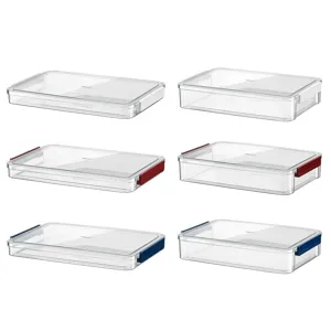 Caja de Almacenamiento de Documentos de Escritorio de Plástico Transparente Organizador de Certificados Portátil Con Hebilla de Cierre Seguro Para Oficina