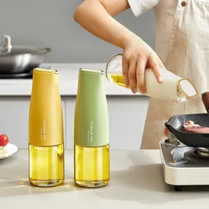 Bottiglia Dispenser Olio Automatica Per Cucina Contenitore Aceto In Vetro A Prova Di Perdite Con Coperchio