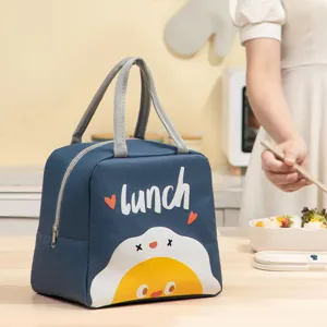 Waterproof Insulated Lunch Bag Cute Cartoon Pattern Large Capacity Portable Thermal Bento Box Tote Bag For School Office
