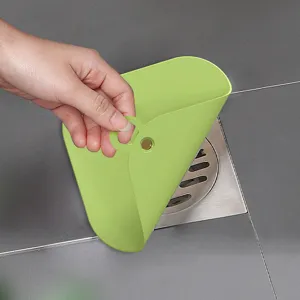 Couvercle de drain de sol en silicone vert anti-odeur attrape-cheveux bouchon de douche