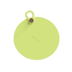Couvercle de bonde rond en silicone pour salle de bain, filtre anti-odeur avec anneau.