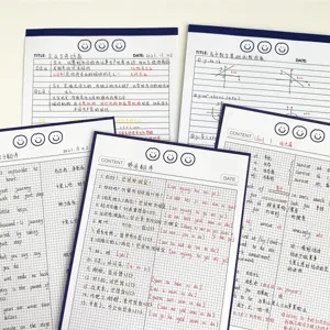 B5 cute smiley face loose leaf note paper grid line memo pad student stationery.