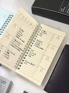 Korean A6 slim coil notebook, aesthetic ins style daily planner and diary for notes.