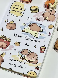 Cute Capybara hardcover notebook A5 diary journal with lovely cartoon animal illustrations for students.