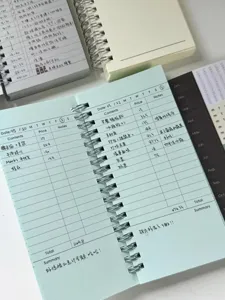 Korean A6 slim coil planner notebook, high aesthetic daily organizer and accounting diary.