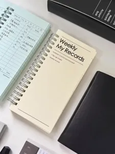 A6 slim spiral weekly planner notebook, minimalist aesthetic journaling notebook, 140 pages