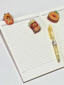 Cute capybara A5 lined notebook set with creative magnetic bookmarks for daily student journaling.