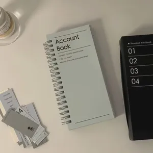 A6 slim spiral account book planner notebook with 140 pages, ins style daily diary stationery.