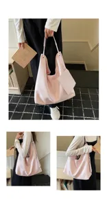 Large capacity pink shoulder tote bag casual soft leather handbag for women daily commute.