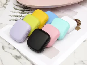 Portable colorful contact lens case companion box matte finish multi-color options