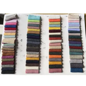 Corduroy fabric color swatch card showing various vibrant color options for custom bags.