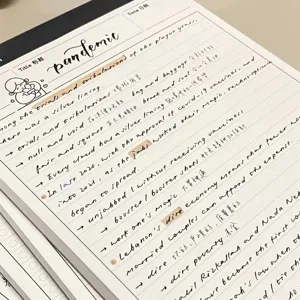 B5 grid notepad for students, minimalist tear-off study memo pad with clean lined pages.