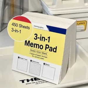 Creative Three in One Sticky Notes Thick Memo Pad Student Office Stationery Tearable Grid Lined Blank Note Paper