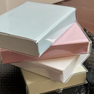 Lot de carnets pastel style coreen avec couverture PVC transparente journal 4 couleurs