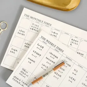 Minimalist Weekly Monthly Planner Notebook Tearable Work Schedule Notepad Office School Stationery Daily Notepad