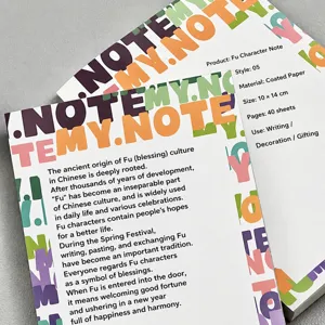 Detailed view of ins style aesthetic sticky notes pad, thick tearable paper for efficient study.