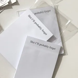 Minimalist English Slogan Memo Pad Sticky Notes Paper Self-Adhesive Cute Stationery Office School Supplies
