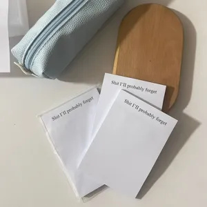 Minimalist memo pad sticky notes with simple English text, perfect for journal decoration.