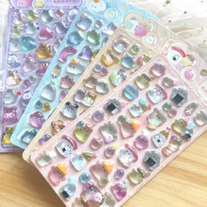 Cute 3D relief crystal stickers, cartoon handmade reward stickers for phone and album decoration.