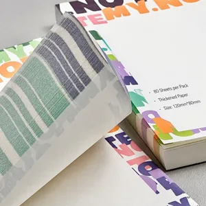 Close-up detail of thick tearable memo pad, ideal for efficient daily study writing.