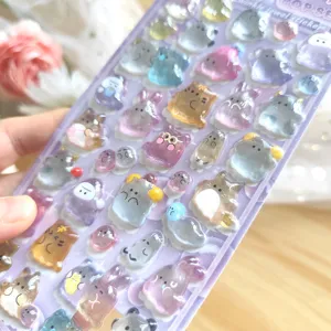 3D crystal relief stickers cute cartoon animal waterproof DIY decorative phone stickers decal