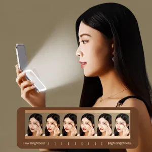 Foldable LED Makeup Mirror with Lights Portable Pocket Compact Travel Cosmetic Mirror