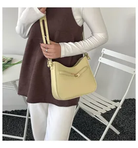 Stylish yellow retro shoulder bag detail showcasing premium design and compact crossbody fit.