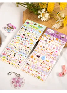 3D cartoon food cute mini puffy stickers kids manual educational reward diy decoration