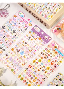 3D Cute Cartoon Food Animal Puffy Stickers DIY Diary Album Phone Decorative Decals