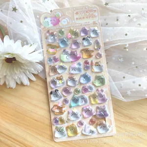 3D cute cartoon crystal sticker pop seal DIY craft decoration for phone cases and albums.