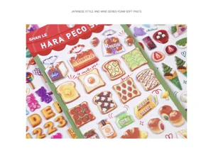 Japanese style sweet bread dessert foam stickers DIY 3D cute cartoon decor items