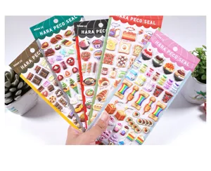 Cute food 3D puffy stickers set, DIY creative cartoon foam sticker for journaling phone deco.