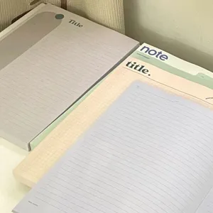 Vintage minimalist B5 tearable notepad detail view, soft grid and lined pages for daily study notes.