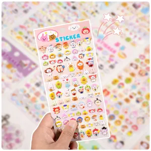 Cute 3D cartoon mini puffy stickers set for kids crafts and phone case decoration item.