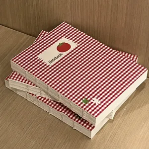Korean Cute Tomato Plaid Mini Notebook Student Journal Diary Portable Blank Page Notebook Aesthetic Stationery Gift