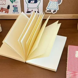 Minimalist blank notebook with beige inner pages and white cover for daily journaling.