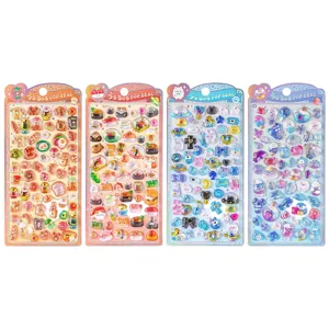 Cute 3D puffy crystal stickers for kids diy craft album mobile phone decoration cute toys