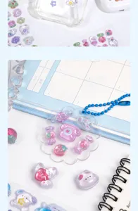 3D relief acrylic crystal stickers, colorful DIY cartoon decorative stickers for kids.