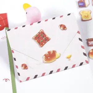 Cute food puffy stickers for journaling and phone decoration, sweet dessert cartoon DIY stickers.
