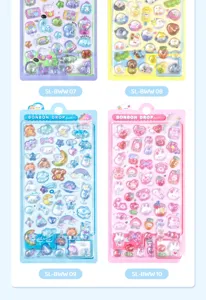 3D acrylic crystal puffy stickers cute kids DIY handmade diamond decorative sticker sets