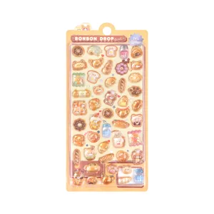 3D puffy sticker sheet cute bear food design crystal epoxy DIY children crafting decoration