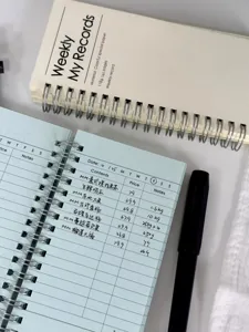 Korean style A6 slim coil planner notebook, minimalist ins style daily journal and memo pad.