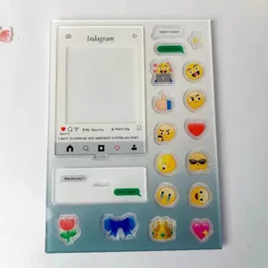 Portafotos Agitador de Acrílico Creativo Portafotos Instantáneo Adorno de Escritorio Emoji Decoración del Hogar Regalo