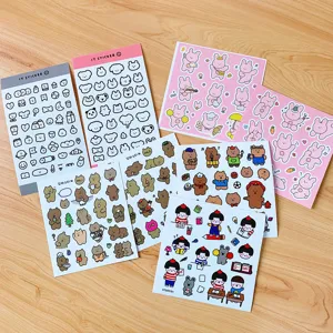 Cute cartoon stickers kawaii journal sticker set for kids students planner decoration craft