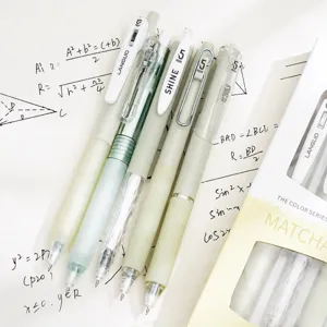 Languo aesthetic matcha gel pen set 0.5mm quick dry black ink writing stationery for students main view