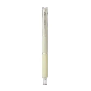 Minimalist retractable gel pen with 0.5mm ST tip, smooth writing black ink for students.