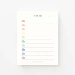 Schattig Koreaanse stijl pastel wolken to do list notitieblok voor studenten en dagelijkse planning.
